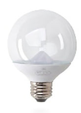 GE Industrial Solutions 28280 LED Bulb, Globe, G16.5 Lamp, 25 W Equivalent, E12 Lamp Base, Dimmable, Frosted